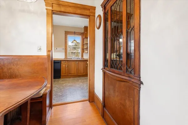a kitchen with a sink and a refrigerator