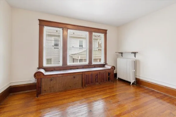 an aerial view of residential building and parking space