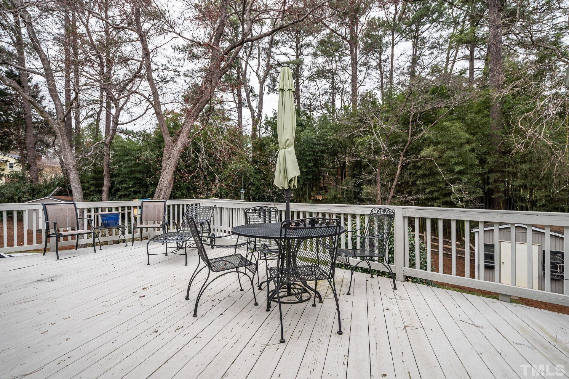 2204 West Charlotte Court Raleigh, NC 27607 - Photo 25 of 31 a view of balcony with deck and wooden floor