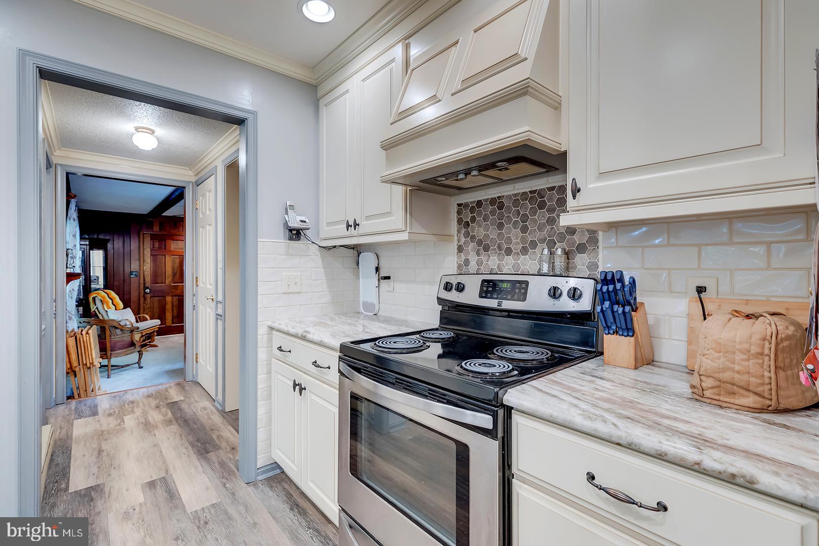 3910 5 Friars Road Salisbury, MD 21804 - Photo 35 of 45 a kitchen with stainless steel appliances granite countertop a stove and a wooden cabinets