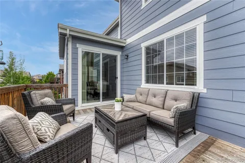 a view of a couches in the deck