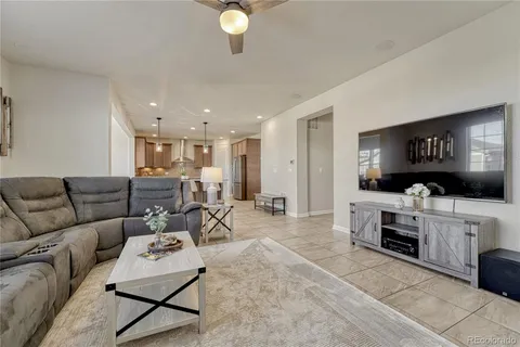 a living room with furniture and a couch
