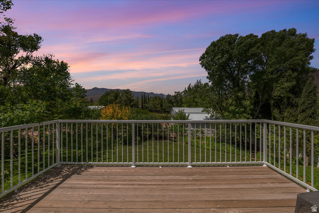 246 West Mount Charm Road Toquerville, UT 84774 - Photo 54 of 70 View of deck at dusk