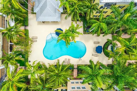 a view of a volley ball court