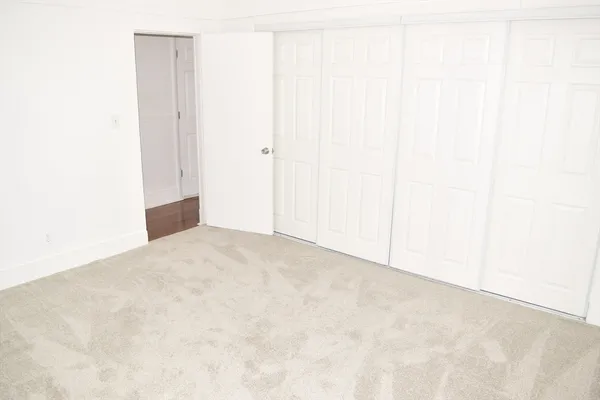 a view of a small space with a window