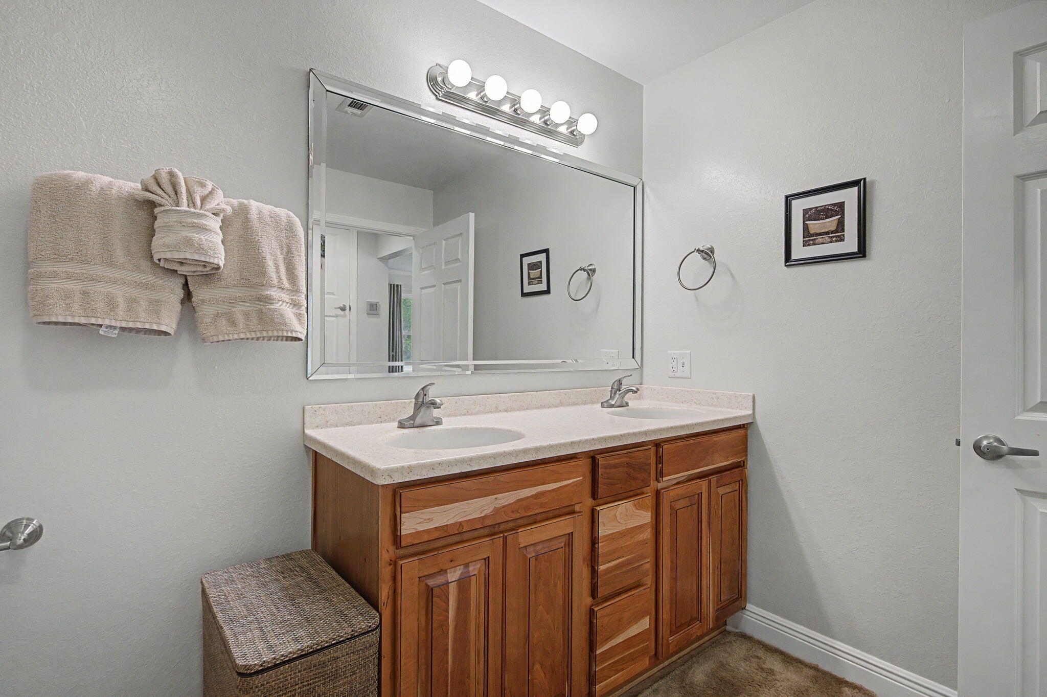 6730 Owens Road Laurel Hill, FL 32567 - Photo 24 of 36 a bathroom with a sink and a mirror