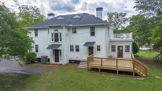 a view of a sign in a city