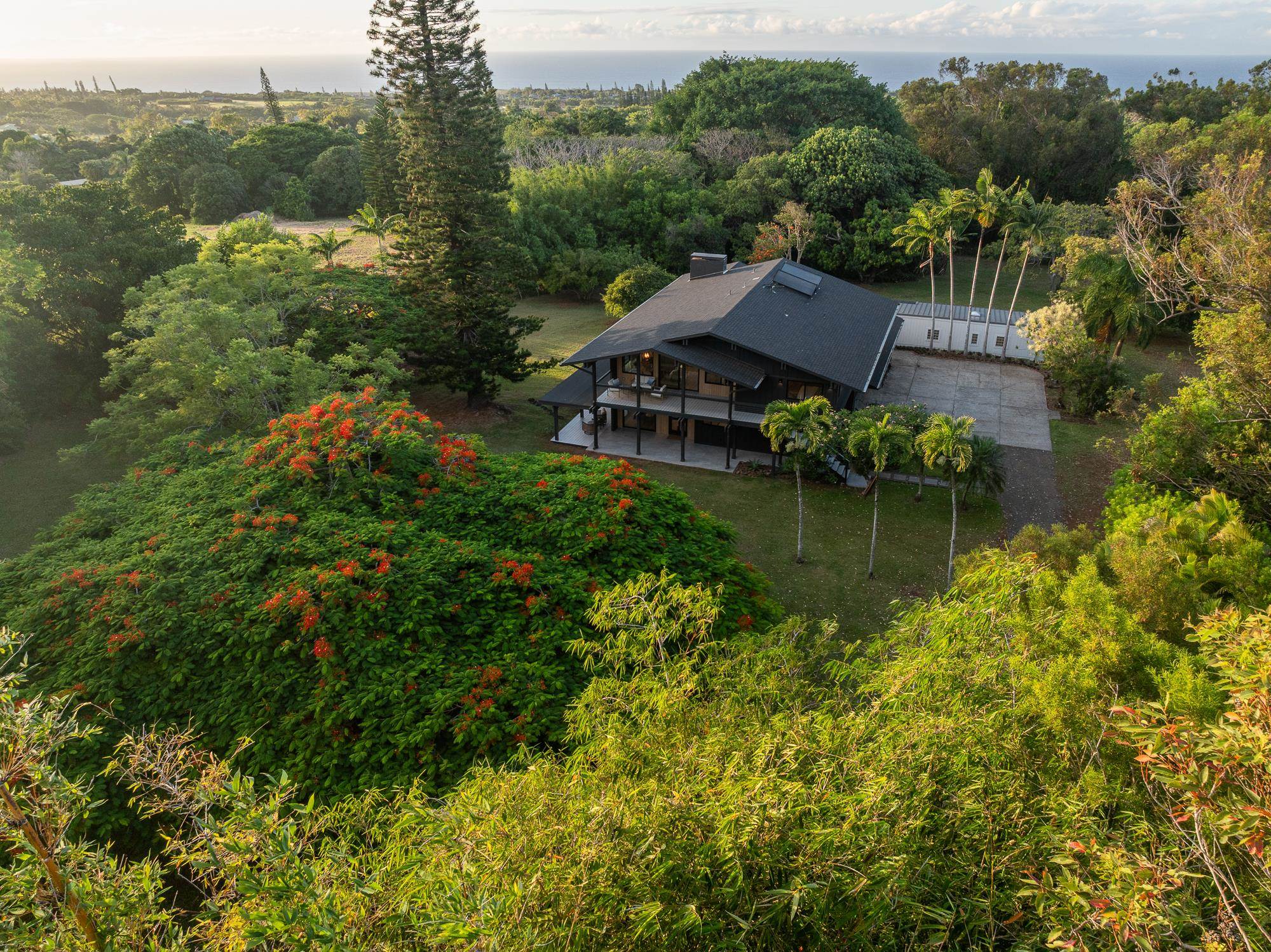 965 Hog Back Road Haiku, HI 96708 - Photo 44 of 44 an aerial view of a house with a yard swimming pool and lake view