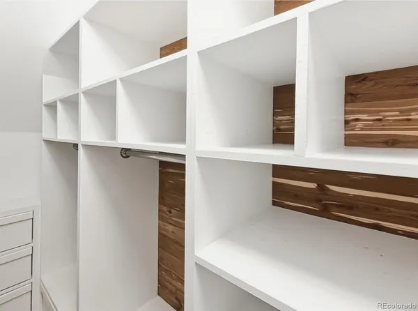 a close view of closet