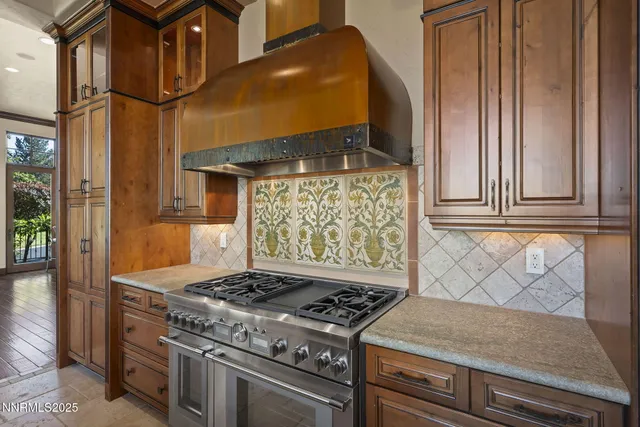 a view of porch with a large window