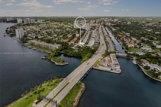 a view of a lake with a city