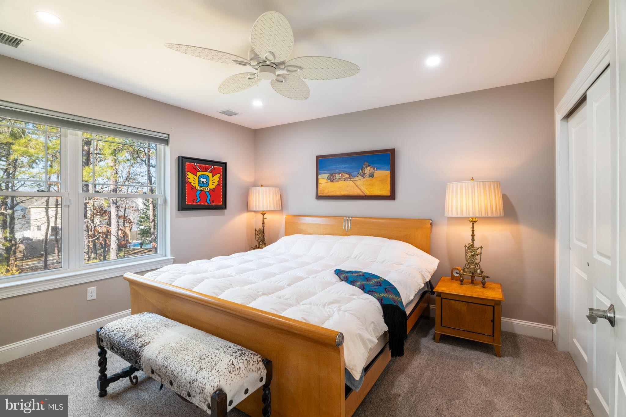 98 Alexander Drive Barnegat, NJ 08005 - Photo 41 of 60 a bedroom with a bed and a chandelier