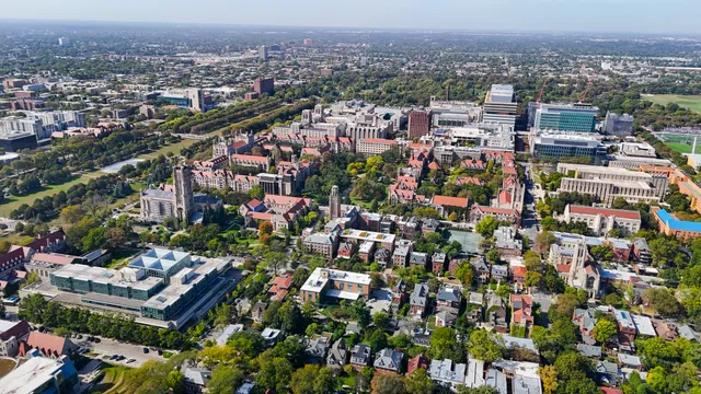 an aerial view of a city