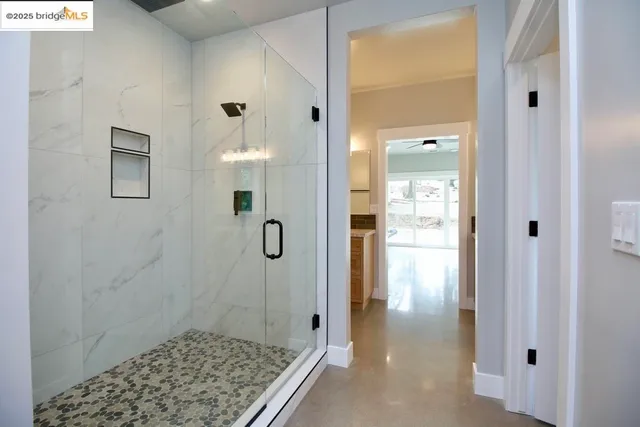 a bathroom with a shower
