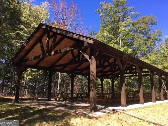 a view of a car park in front of a building