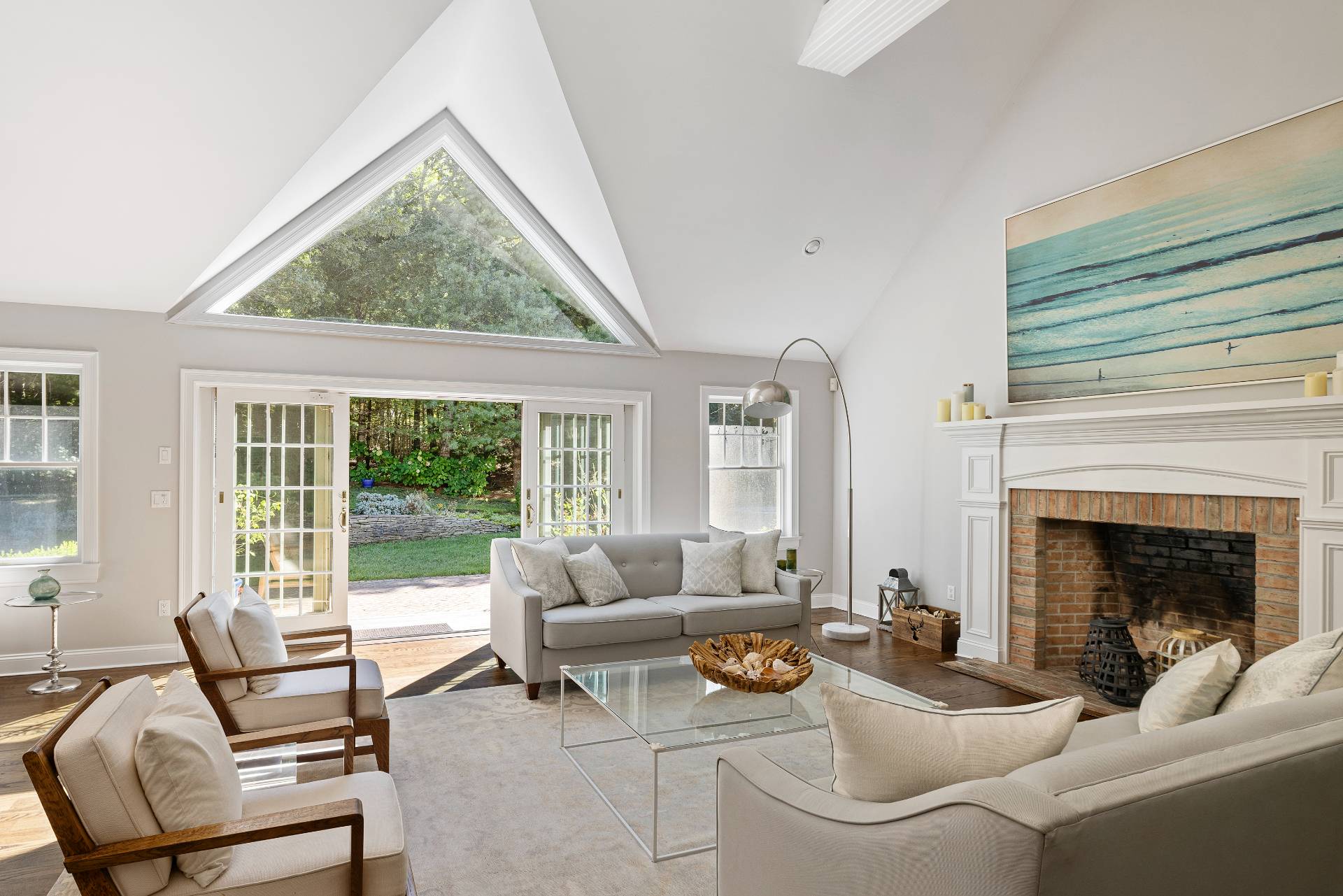 8 Devon Woods Close Amagansett, NY 11930 - Photo 5 of 19 a living room with furniture and a fireplace