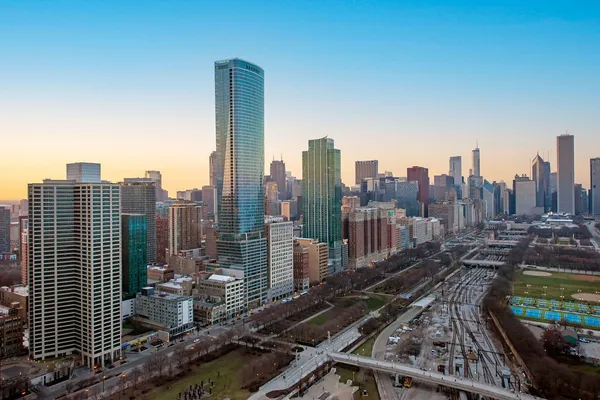 a city view with buildings