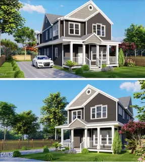 a front view of a house with a yard and porch