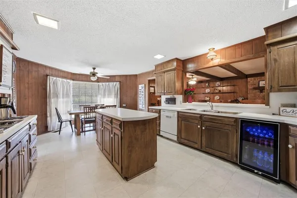 a kitchen with lots of counter top space