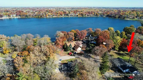 a view of lake from next to house