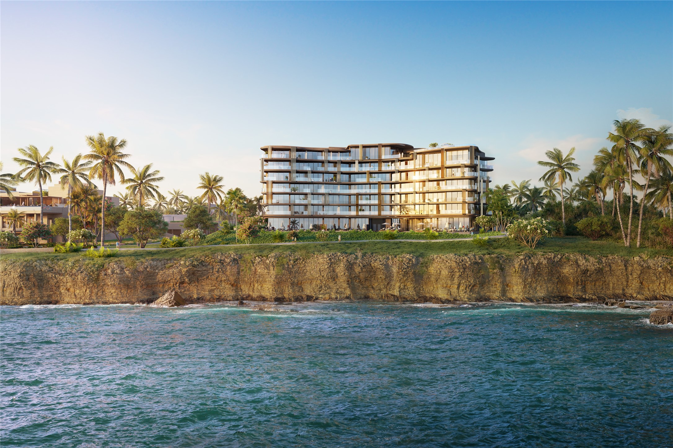 469 A Beach, Unit 701 undefined, undefined ky1-1 - Photo 13 of 17 Perched on the ocean cliffs at St. James Point, Ocean House at Mandarin Oriental Residences, Grand Cayman offers exceptional privacy within a boutique residential setting. Its curvaceous façade, low-density scale, and private wraparound terraces create a seamless connection between indoor living, outdoor entertaining, and Caribbean Sea views.