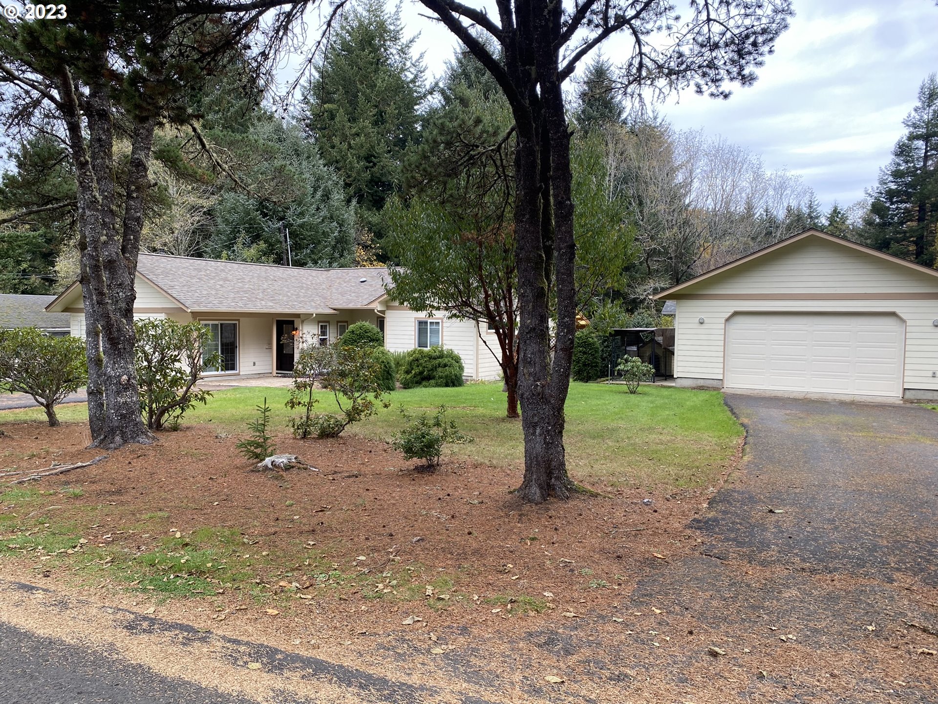 4863 Darlings Loop Florence, OR 97439 - Photo 46 of 47 a view of a yard with a house and a large tree