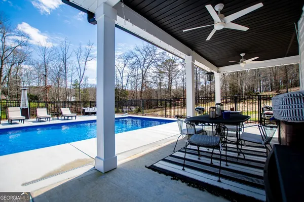 a outdoor space with chairs