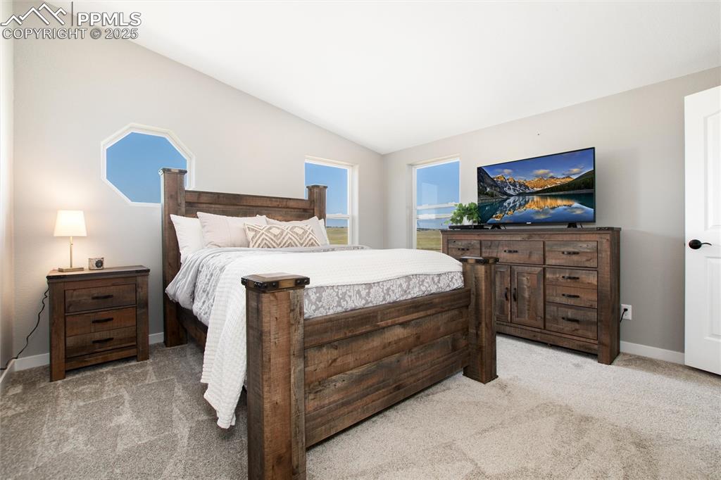 11100 Haskel Creek Road Larkspur, CO 80118 - Photo 26 of 49 a bedroom with a bed and a television