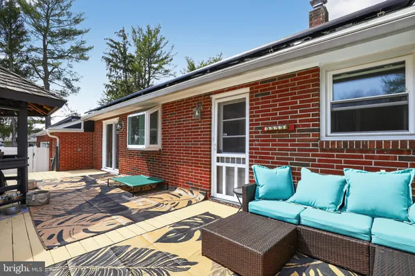 a view of a deck with a patio