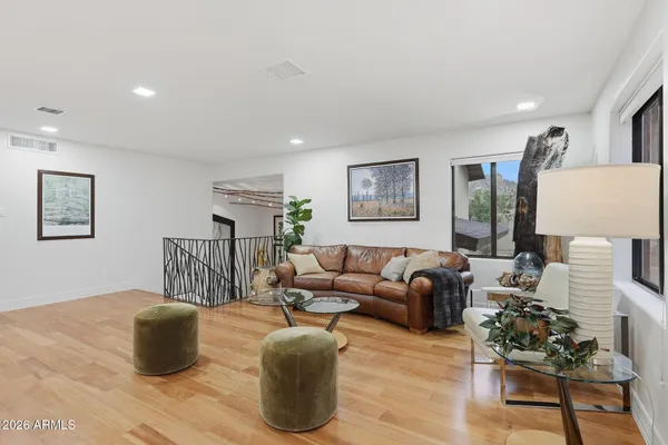 a living room with furniture and a couch