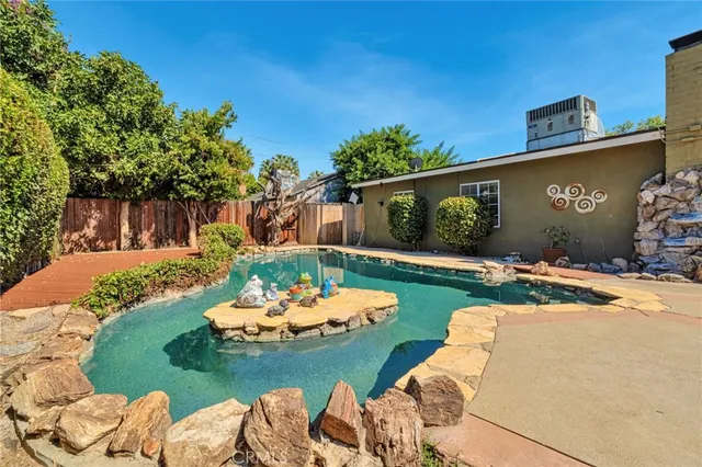 a outdoor view with a seating space