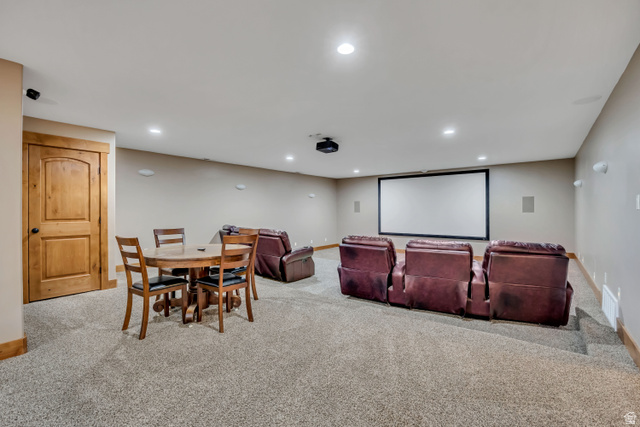 896 West 675 South Mapleton, UT 84664 - Photo 49 of 77 Cinema featuring recessed lighting and light colored carpet
