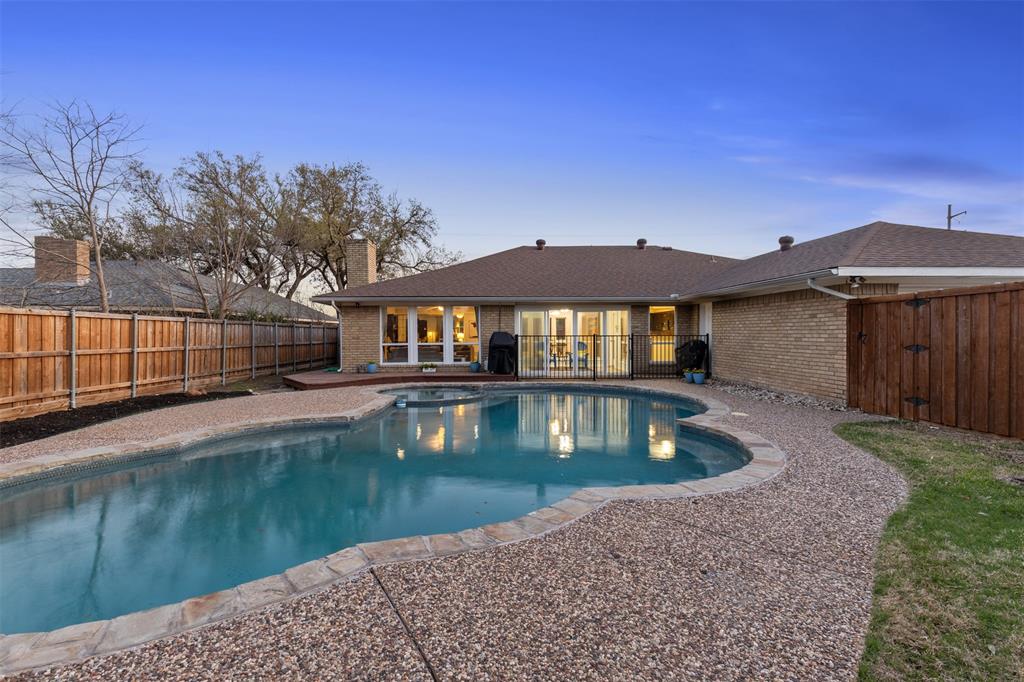 1105 East Spring Valley Road Richardson, TX 75081 - Photo 37 of 40 View of swimming pool featuring a fenced in pool, a fenced backyard, and a patio area
