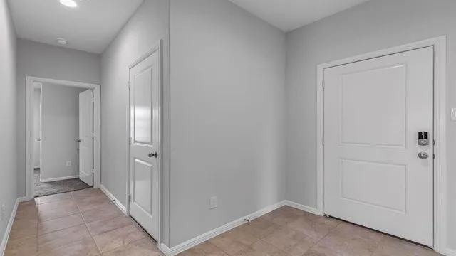an empty room with closet
