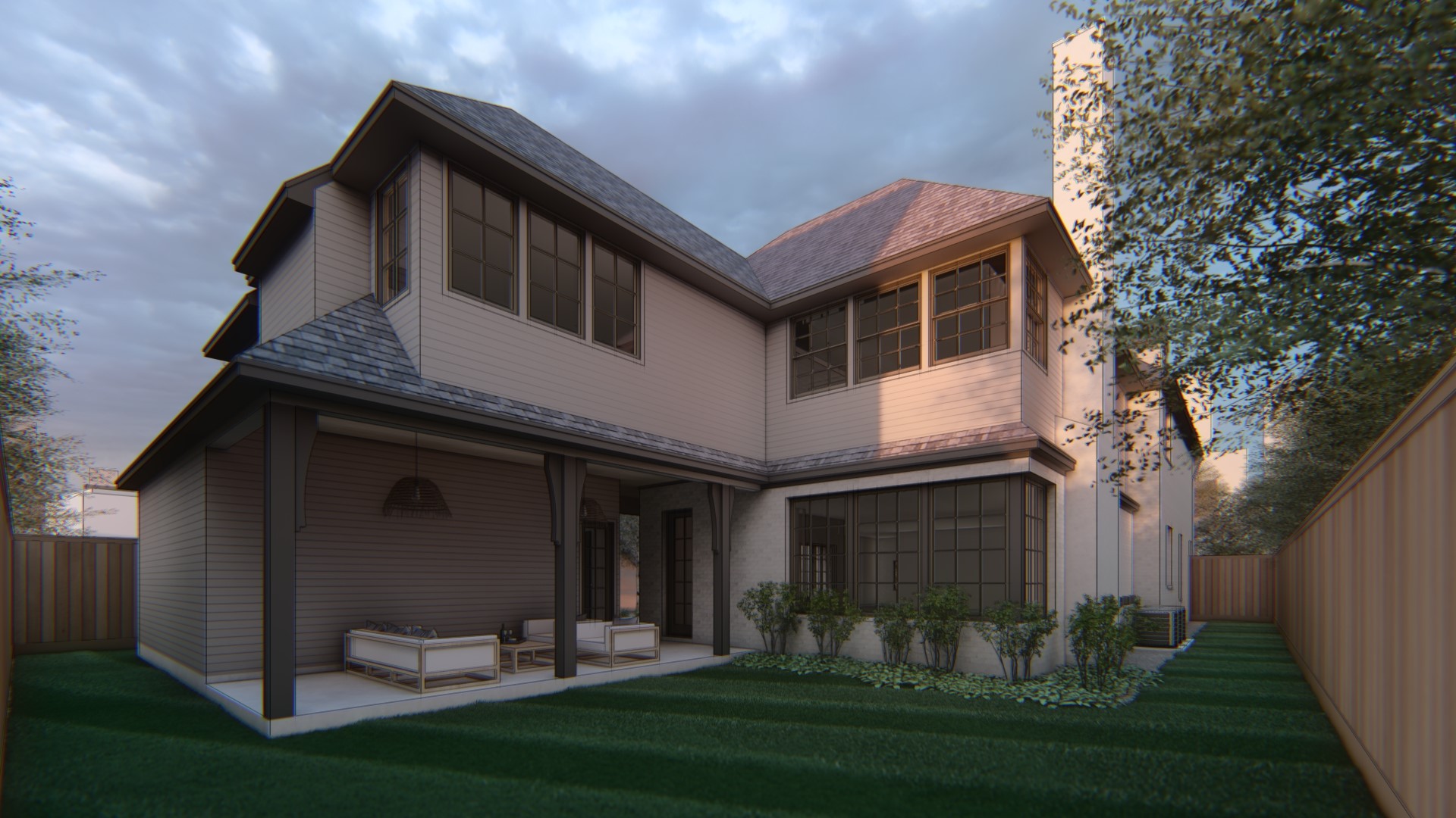 3632 Locke Lane Houston, TX 77027 - Photo 5 of 8 The rear of the home continues the theme of privacy and sanctuary and has a large covered loggia with an outdoor kitchen and room for a pool!