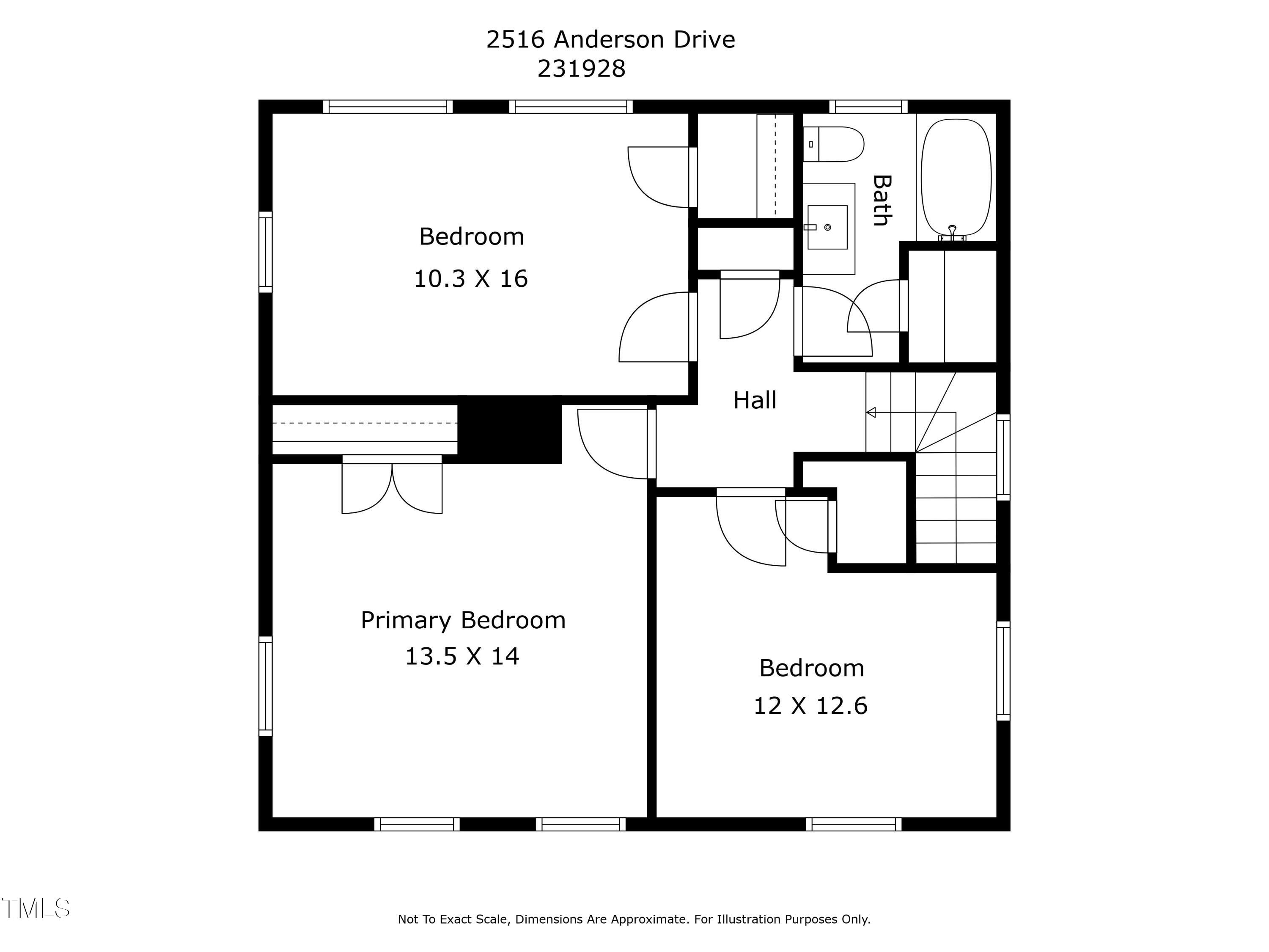 2516 Anderson Drive Raleigh, NC 27608 - Photo 28 of 29 2nd Floor - 2516 Anderson