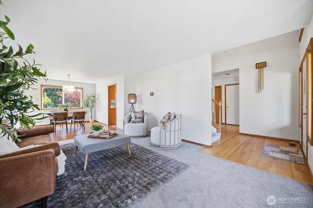 a living room with furniture and a couch