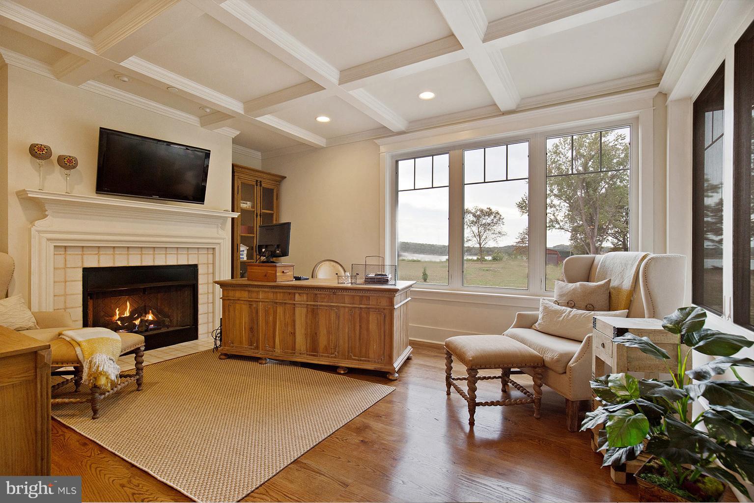 3431 Horn Road Huntingtown, MD 20639 - Photo 14 of 30 Office with Coffered Ceiling, Gas FP