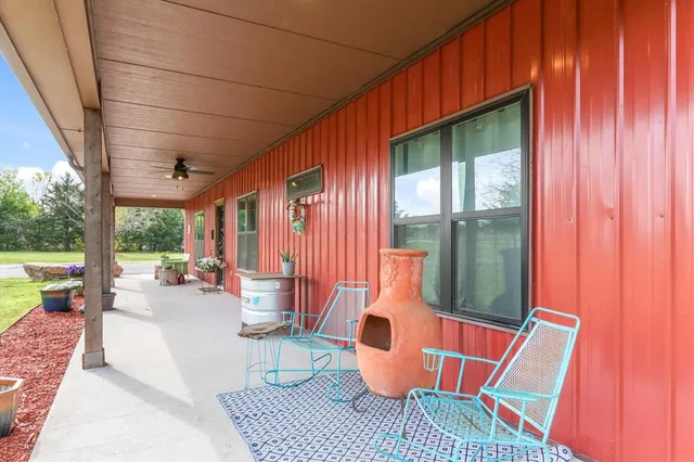 a outdoor space with furniture and garden view