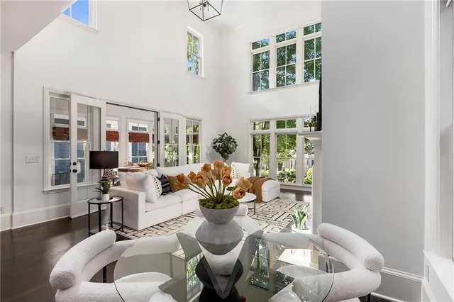 a kitchen with counter top space a sink stainless steel appliances and cabinets
