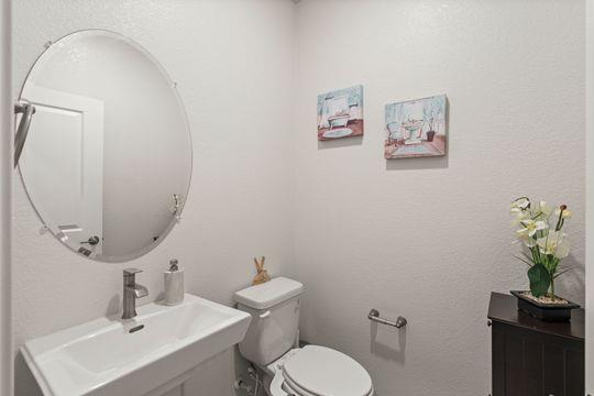 912 Loon Street Lathrop, CA 95330 - Photo 22 of 27 a bathroom with a toilet a sink and mirror
