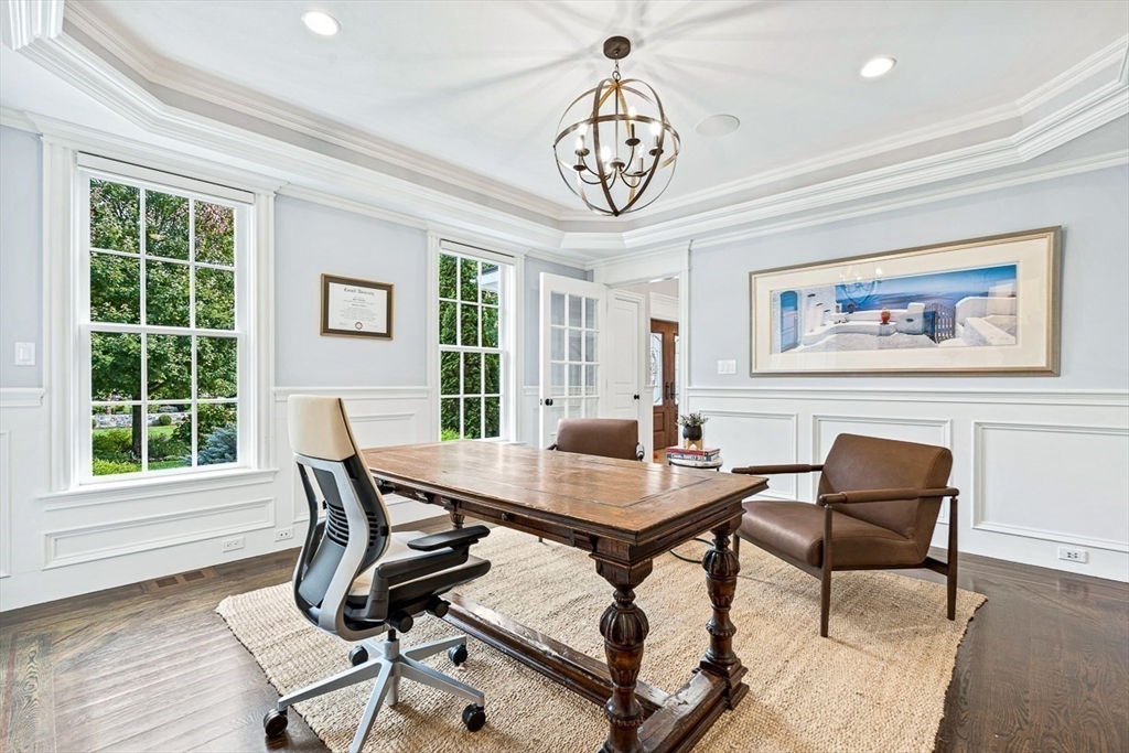 11 Village Lane Needham, MA 02492 - Photo 14 of 42 a view of a dining room with furniture window and wooden floor