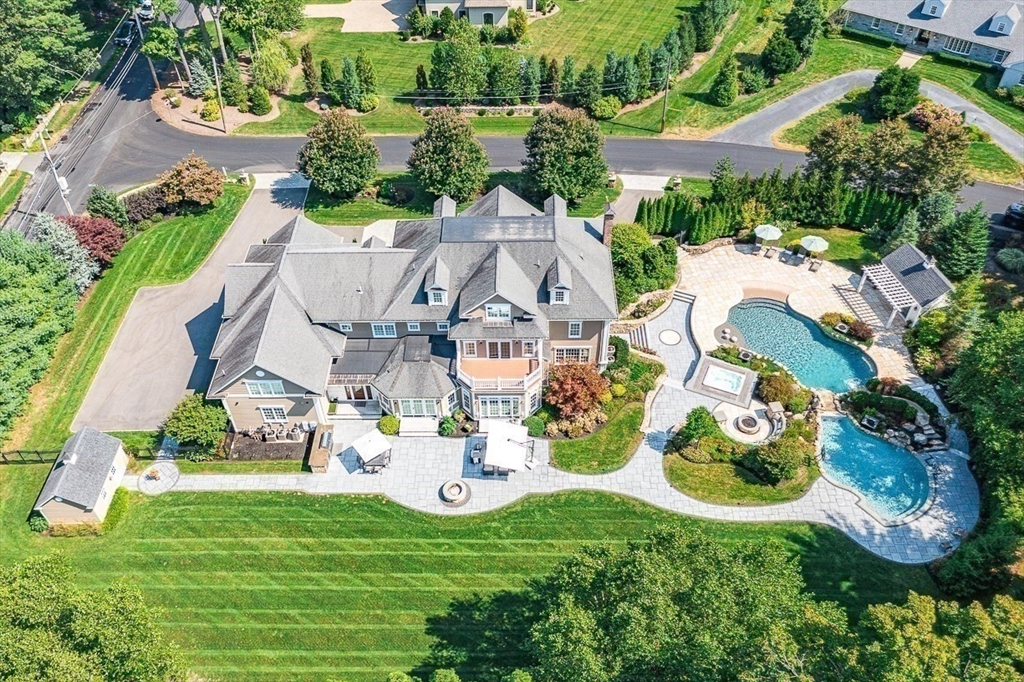 11 Village Lane Needham, MA 02492 - Photo 28 of 42 an aerial view of residential houses with outdoor space and street view