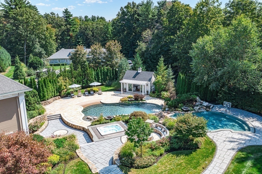 11 Village Lane Needham, MA 02492 - Photo 29 of 42 a view of a house with pool and garden
