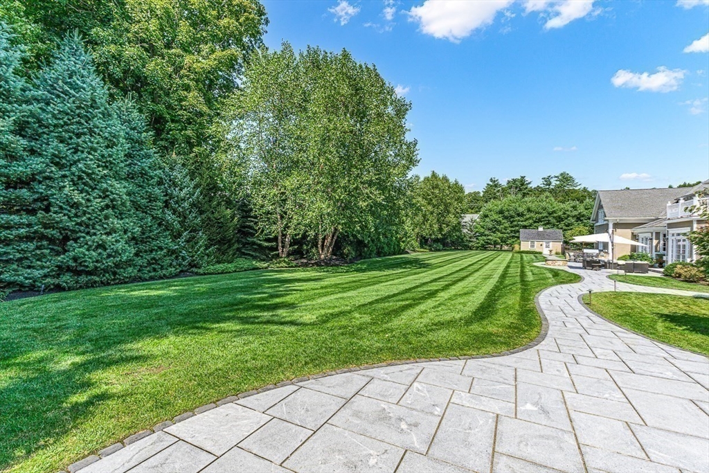 11 Village Lane Needham, MA 02492 - Photo 32 of 42 a view of a park with plants and a lawn chairs