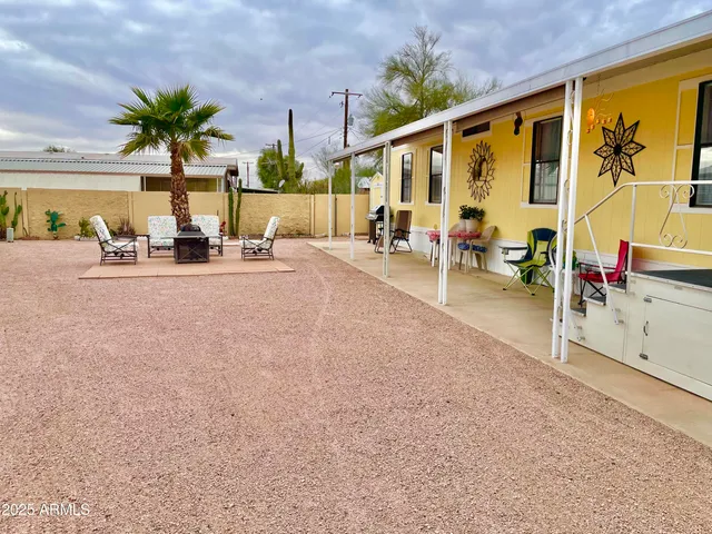 a view of a porch with a patio