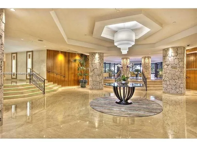 a view of a lobby with furniture