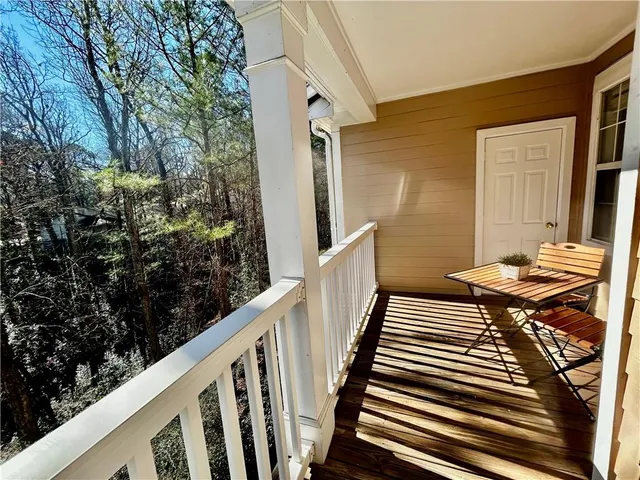 an aerial view of a house with garden
