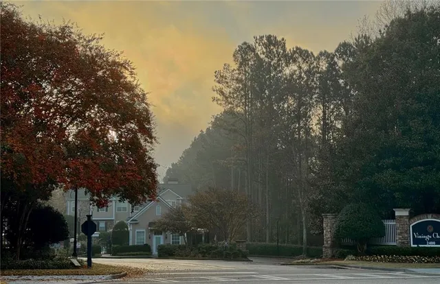 an aerial view of multiple house
