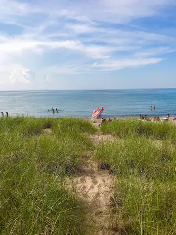 a view of an ocean and beach